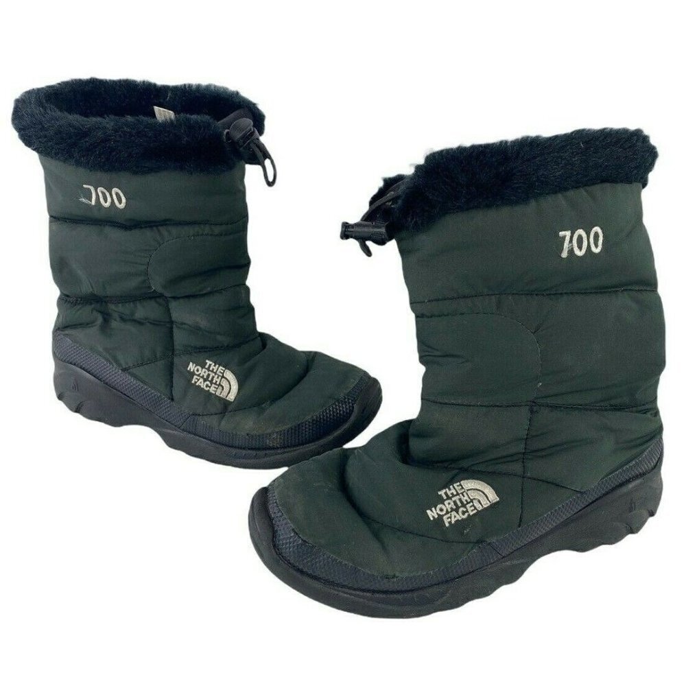 The North Face Womens 6 Gray Black 700 Goose Down Insulated Winter Snow Boots